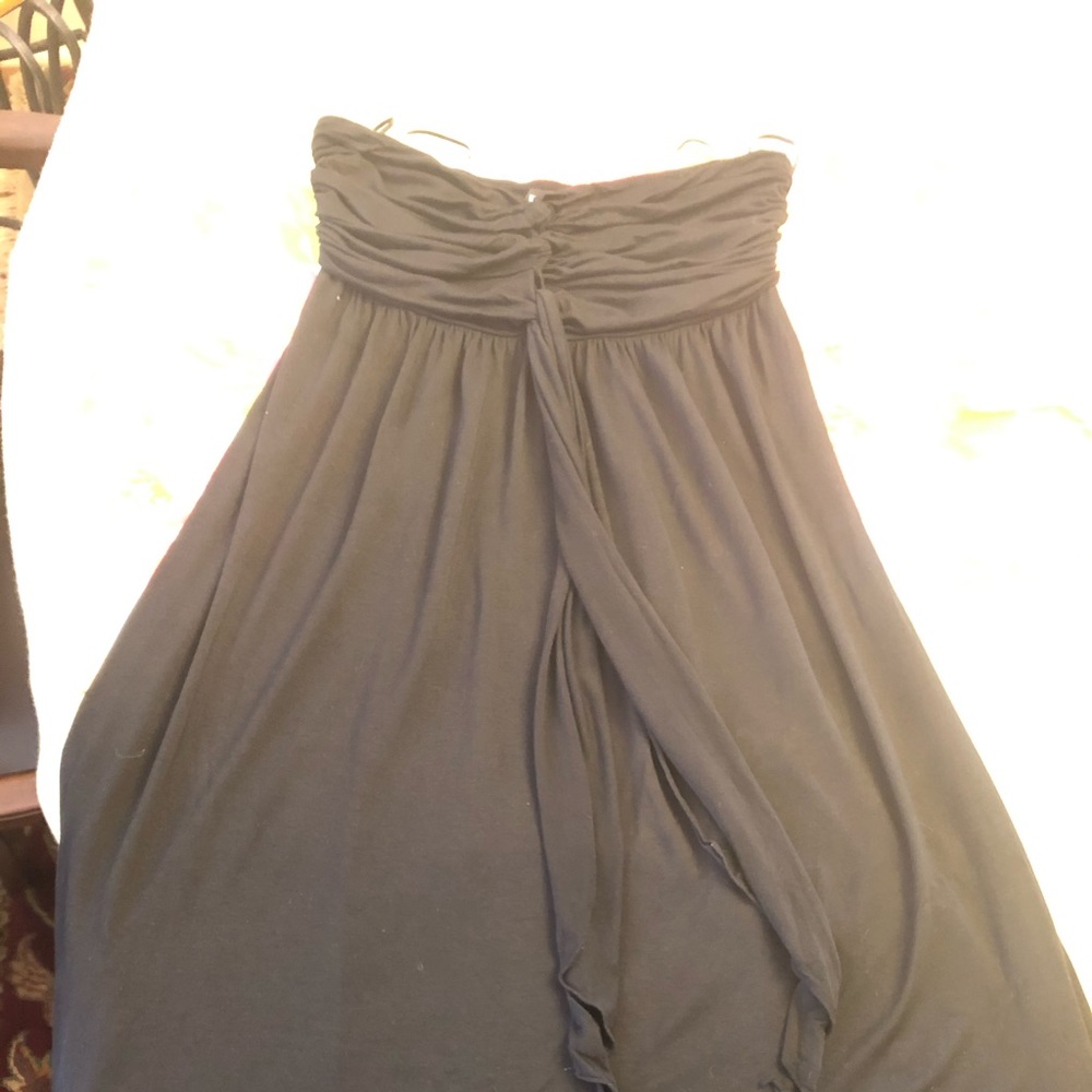 Black strapless express cotton dress